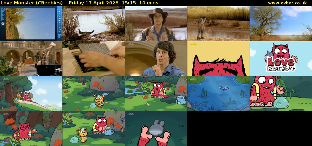 Love Monster (CBeebies) Friday 17 April 2026 15:15 - 15:25
