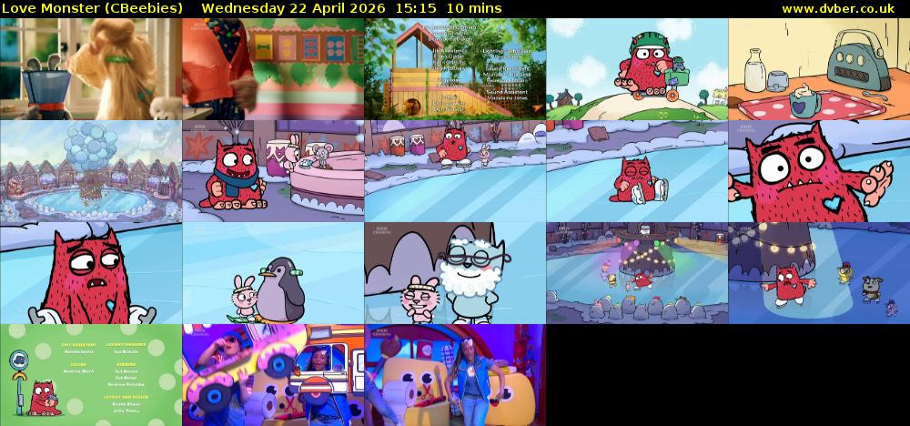 Love Monster (CBeebies) Wednesday 22 April 2026 15:15 - 15:25