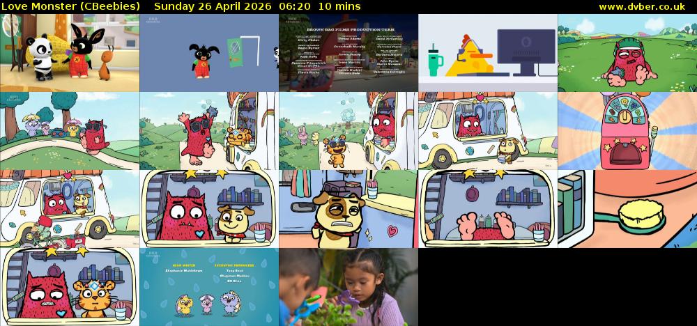Love Monster (CBeebies) Sunday 26 April 2026 06:20 - 06:30