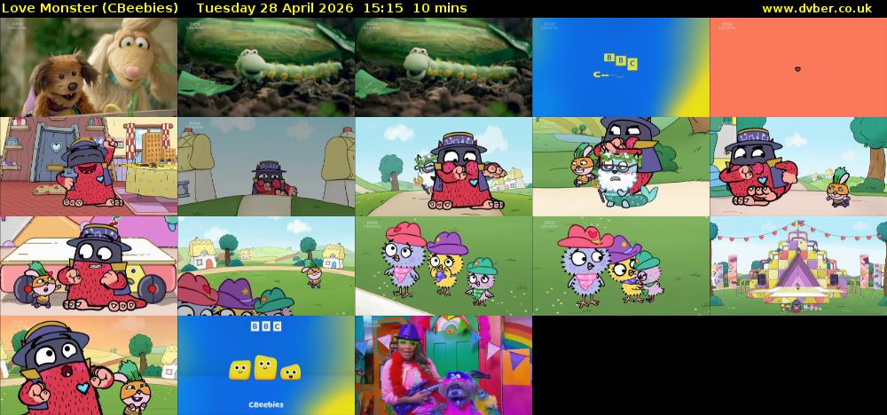 Love Monster (CBeebies) Tuesday 28 April 2026 15:15 - 15:25