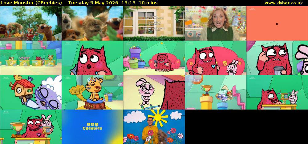 Love Monster (CBeebies) Tuesday 5 May 2026 15:15 - 15:25