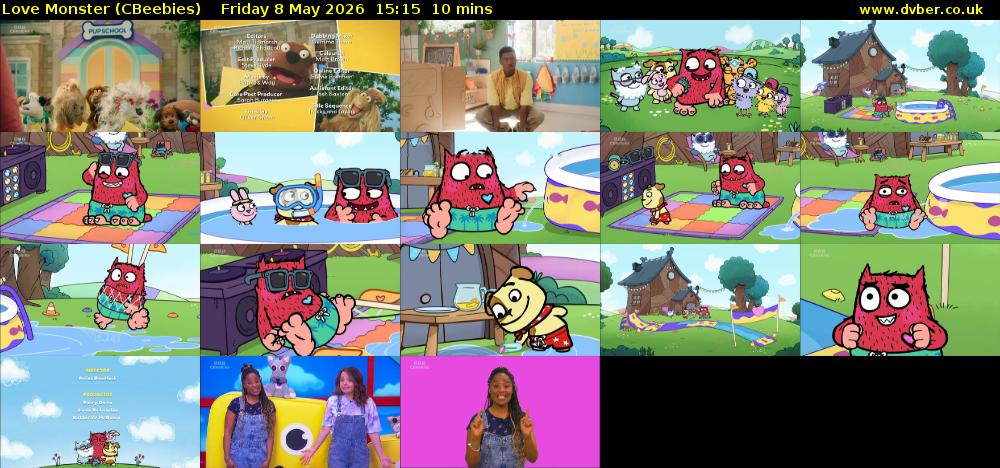 Love Monster (CBeebies) Friday 8 May 2026 15:15 - 15:25