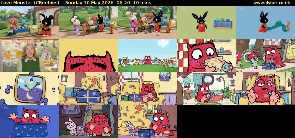 Love Monster (CBeebies) Sunday 10 May 2026 06:20 - 06:30