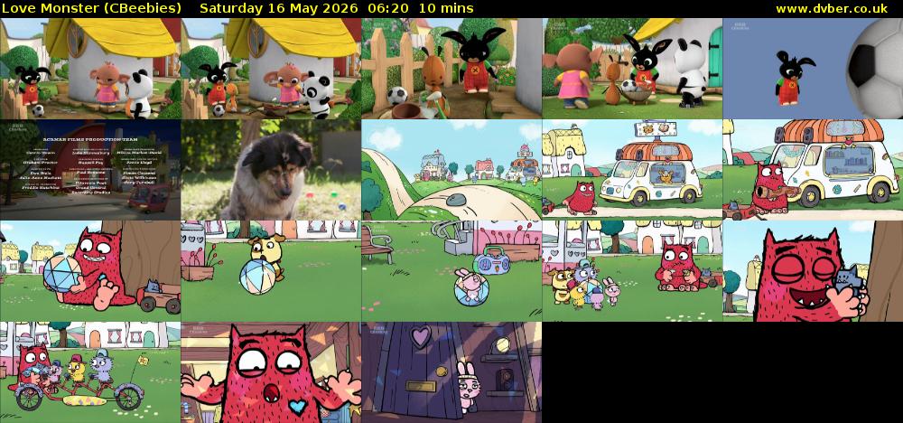 Love Monster (CBeebies) Saturday 16 May 2026 06:20 - 06:30