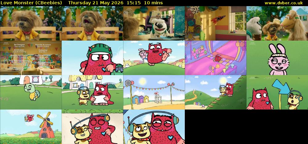 Love Monster (CBeebies) Thursday 21 May 2026 15:15 - 15:25