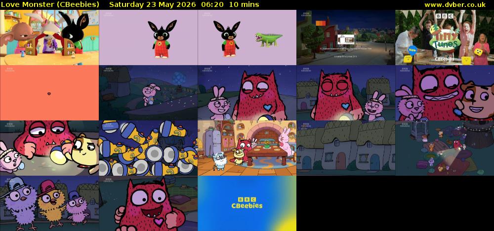Love Monster (CBeebies) Saturday 23 May 2026 06:20 - 06:30