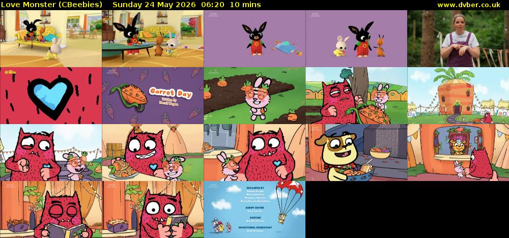 Love Monster (CBeebies) Sunday 24 May 2026 06:20 - 06:30