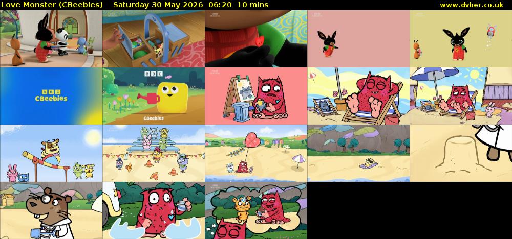 Love Monster (CBeebies) Saturday 30 May 2026 06:20 - 06:30