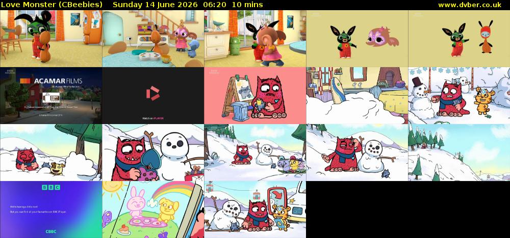 Love Monster (CBeebies) Sunday 14 June 2026 06:20 - 06:30