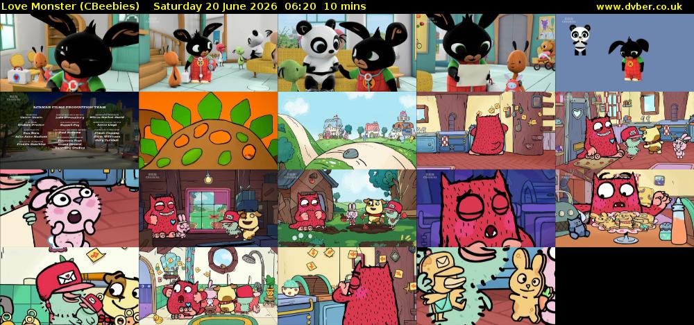 Love Monster (CBeebies) Saturday 20 June 2026 06:20 - 06:30