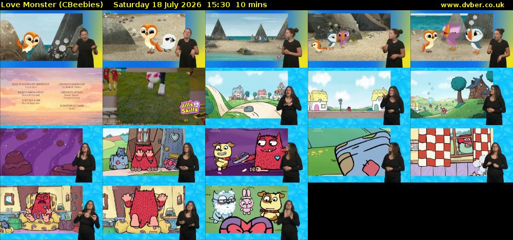 Love Monster (CBeebies) Saturday 18 July 2026 15:30 - 15:40