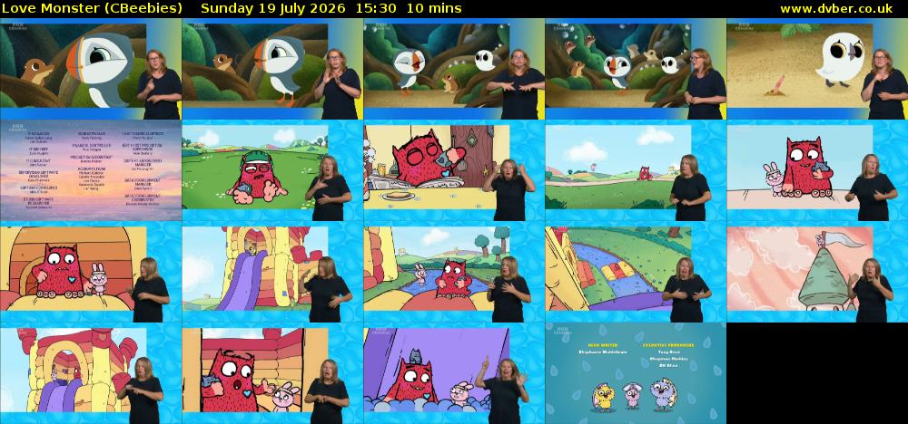 Love Monster (CBeebies) Sunday 19 July 2026 15:30 - 15:40