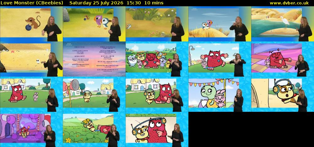 Love Monster (CBeebies) Saturday 25 July 2026 15:30 - 15:40