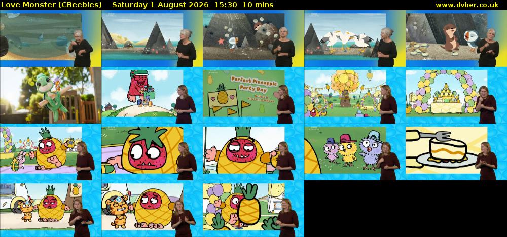 Love Monster (CBeebies) Saturday 1 August 2026 15:30 - 15:40