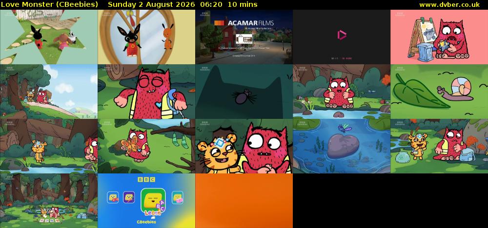 Love Monster (CBeebies) Sunday 2 August 2026 06:20 - 06:30