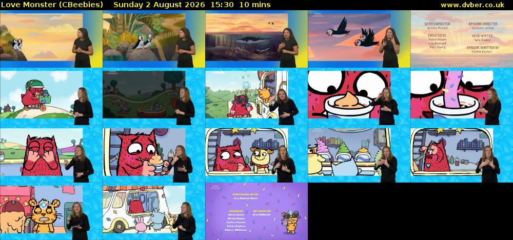 Love Monster (CBeebies) Sunday 2 August 2026 15:30 - 15:40