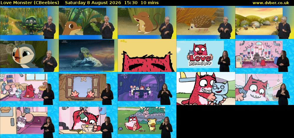 Love Monster (CBeebies) Saturday 8 August 2026 15:30 - 15:40