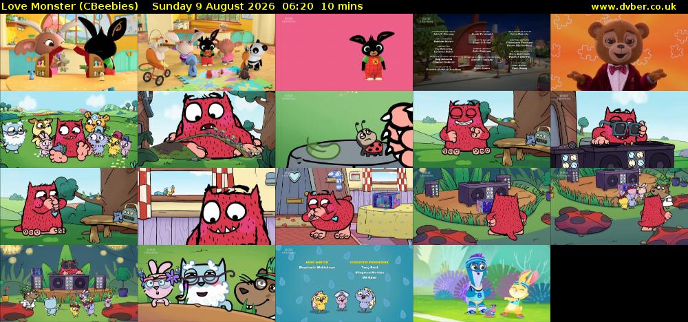 Love Monster (CBeebies) Sunday 9 August 2026 06:20 - 06:30