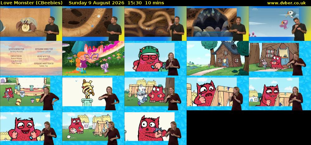 Love Monster (CBeebies) Sunday 9 August 2026 15:30 - 15:40