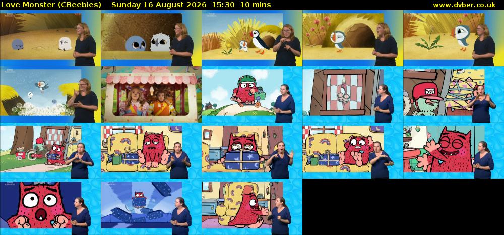 Love Monster (CBeebies) Sunday 16 August 2026 15:30 - 15:40