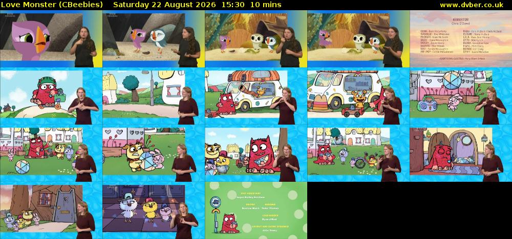 Love Monster (CBeebies) Saturday 22 August 2026 15:30 - 15:40