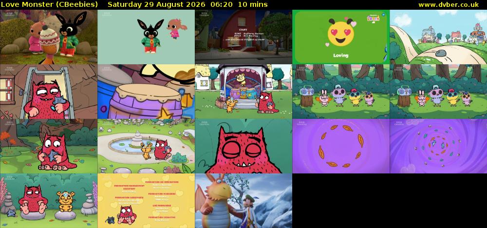 Love Monster (CBeebies) Saturday 29 August 2026 06:20 - 06:30