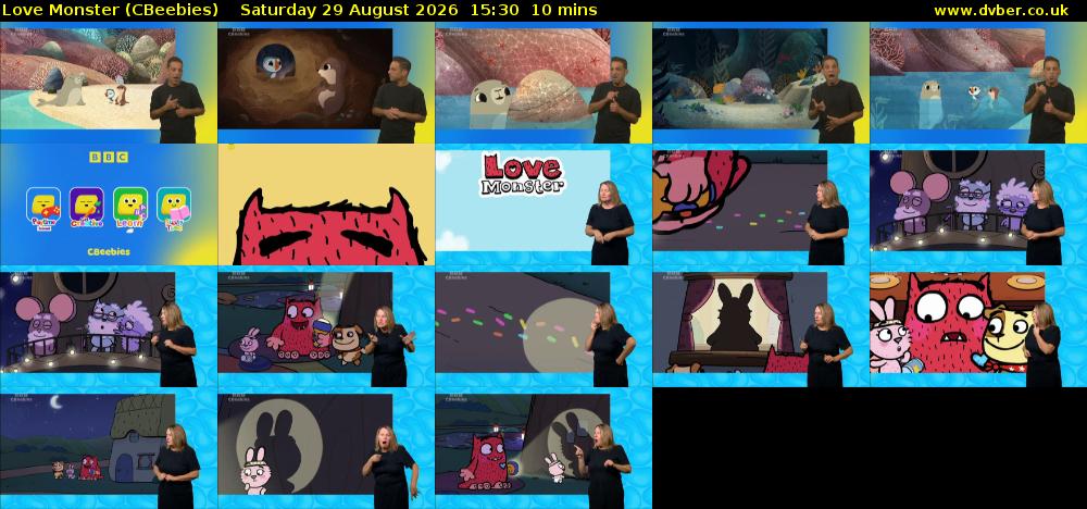 Love Monster (CBeebies) Saturday 29 August 2026 15:30 - 15:40