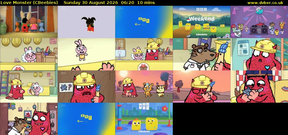 Love Monster (CBeebies) Sunday 30 August 2026 06:20 - 06:30