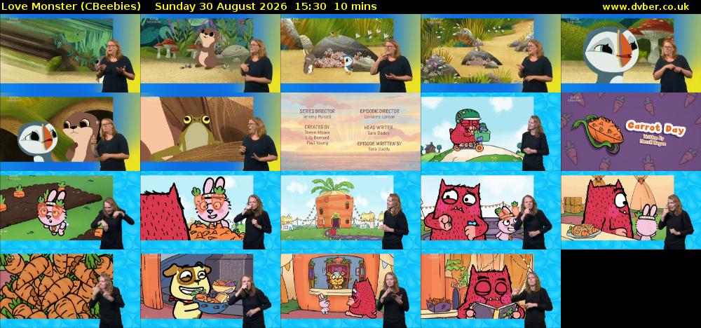 Love Monster (CBeebies) Sunday 30 August 2026 15:30 - 15:40