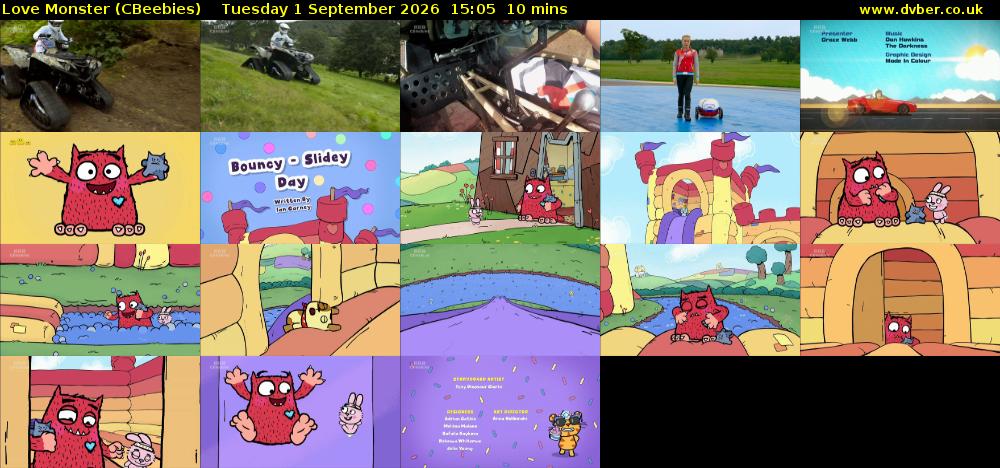 Love Monster (CBeebies) Tuesday 1 September 2026 15:05 - 15:15