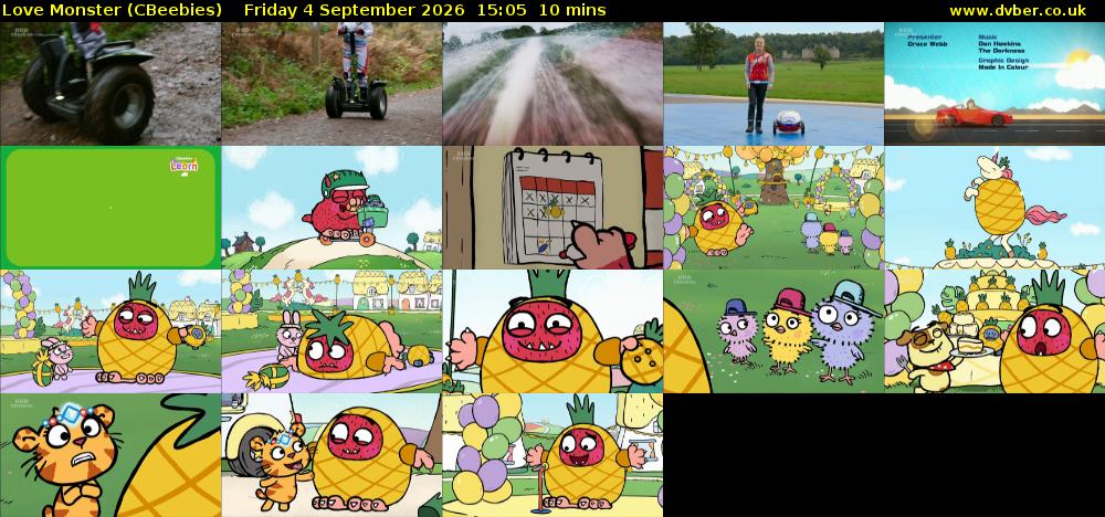 Love Monster (CBeebies) Friday 4 September 2026 15:05 - 15:15