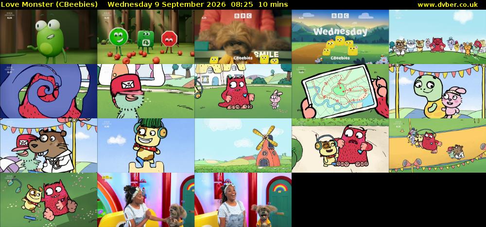 Love Monster (CBeebies) Wednesday 9 September 2026 08:25 - 08:35
