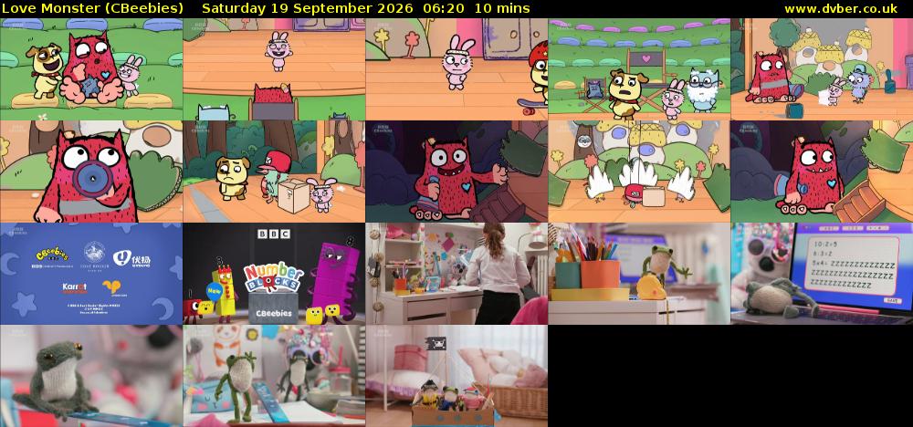 Love Monster (CBeebies) Saturday 19 September 2026 06:20 - 06:30