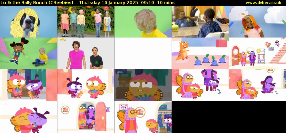 Lu & the Bally Bunch (CBeebies) Thursday 16 January 2025 09:10 - 09:20