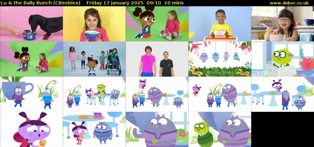 Lu & the Bally Bunch (CBeebies) Friday 17 January 2025 09:10 - 09:20