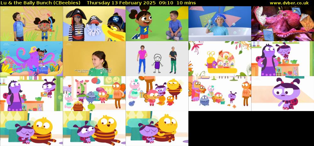 Lu & the Bally Bunch (CBeebies) Thursday 13 February 2025 09:10 - 09:20