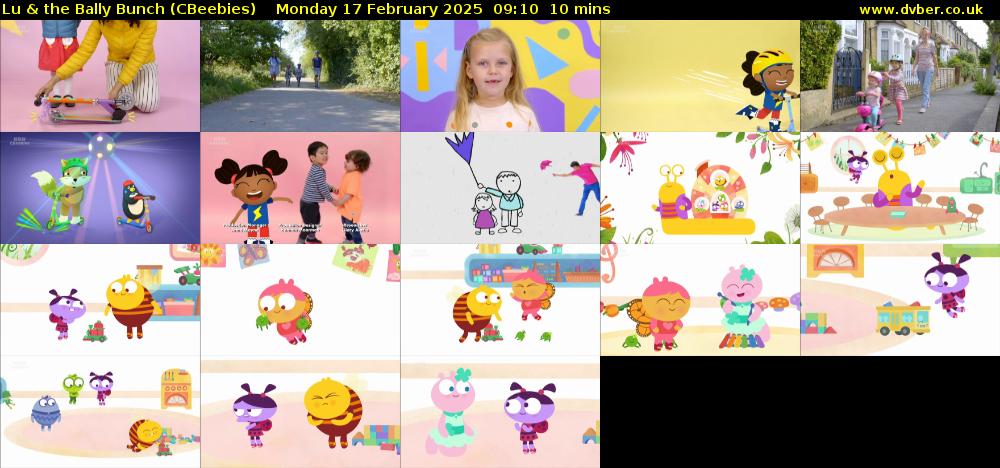 Lu & the Bally Bunch (CBeebies) Monday 17 February 2025 09:10 - 09:20
