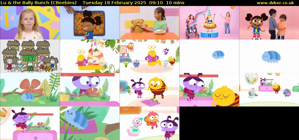 Lu & the Bally Bunch (CBeebies) Tuesday 18 February 2025 09:10 - 09:20