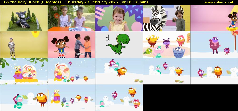 Lu & the Bally Bunch (CBeebies) Thursday 27 February 2025 09:10 - 09:20