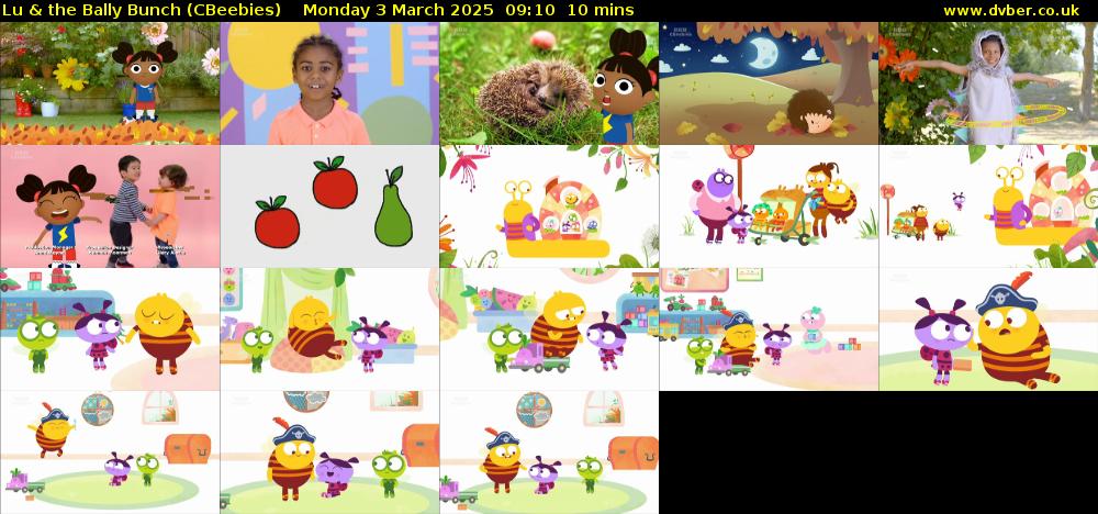 Lu & the Bally Bunch (CBeebies) Monday 3 March 2025 09:10 - 09:20
