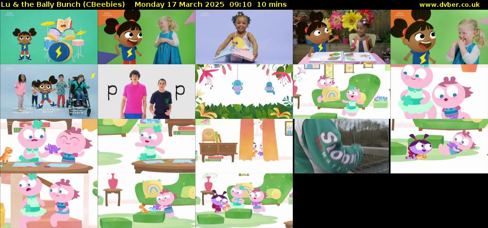 Lu & the Bally Bunch (CBeebies) Monday 17 March 2025 09:10 - 09:20
