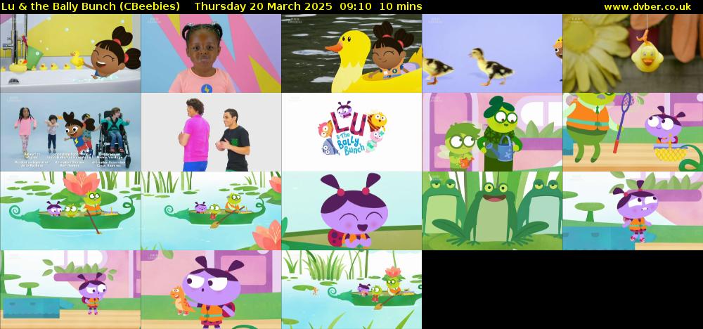 Lu & the Bally Bunch (CBeebies) Thursday 20 March 2025 09:10 - 09:20