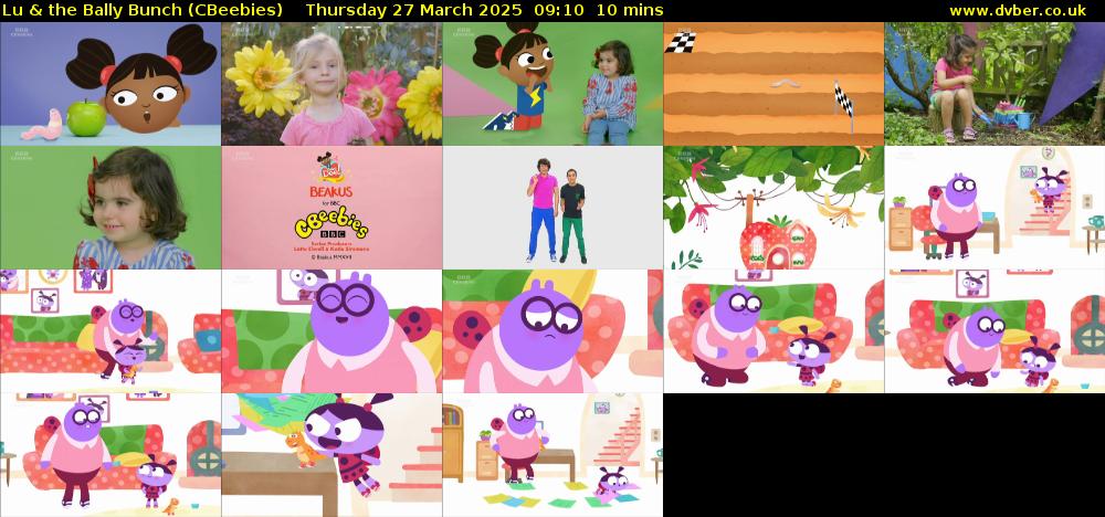 Lu & the Bally Bunch (CBeebies) Thursday 27 March 2025 09:10 - 09:20