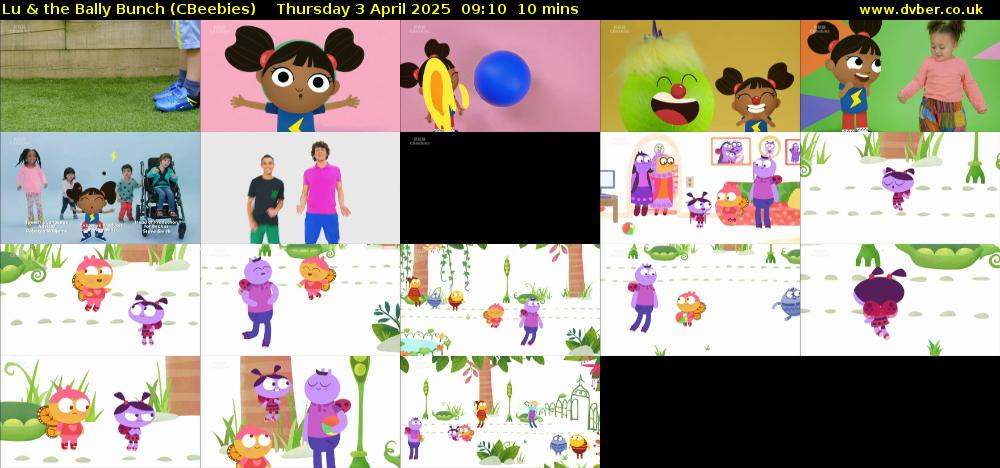 Lu & the Bally Bunch (CBeebies) Thursday 3 April 2025 09:10 - 09:20
