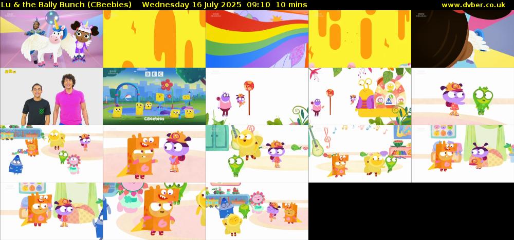 Lu & the Bally Bunch (CBeebies) Wednesday 16 July 2025 09:10 - 09:20
