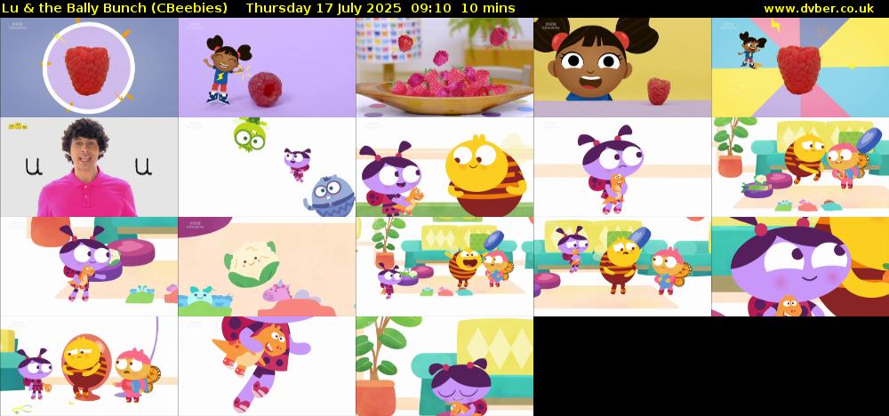 Lu & the Bally Bunch (CBeebies) Thursday 17 July 2025 09:10 - 09:20