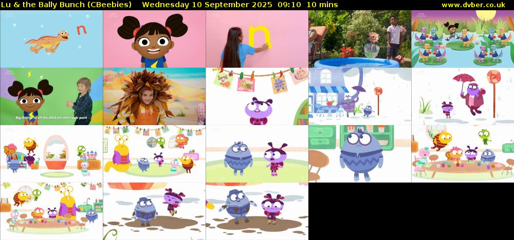 Lu & the Bally Bunch (CBeebies) Wednesday 10 September 2025 09:10 - 09:20