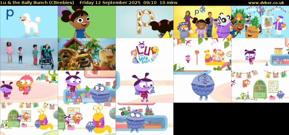 Lu & the Bally Bunch (CBeebies) Friday 12 September 2025 09:10 - 09:20
