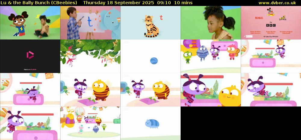 Lu & the Bally Bunch (CBeebies) Thursday 18 September 2025 09:10 - 09:20