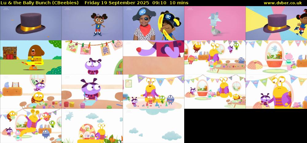 Lu & the Bally Bunch (CBeebies) Friday 19 September 2025 09:10 - 09:20